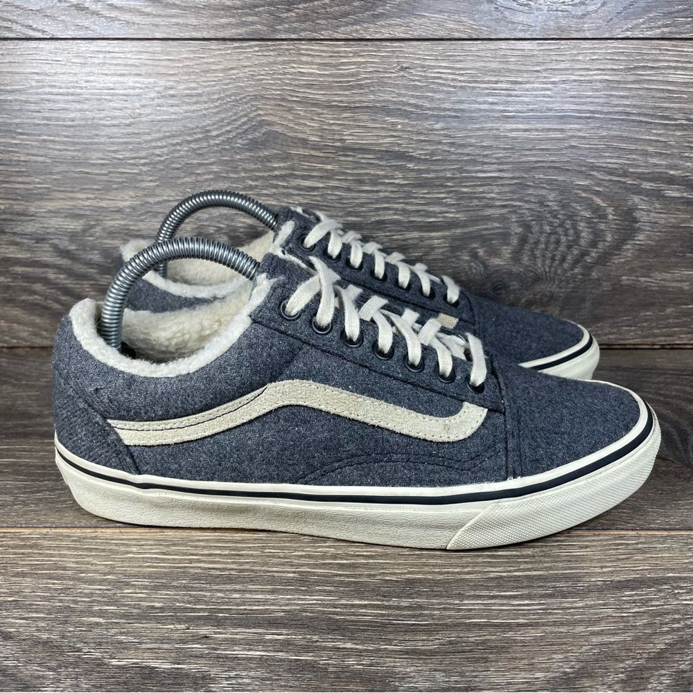 Vans x Madewell Women's Size 9.5 Old Skool Flannel Sherpa Lined Canvas Sneakers
